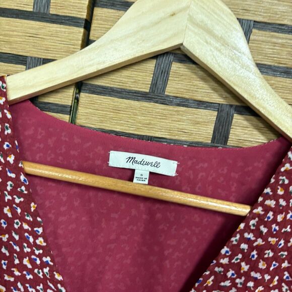 Madewell Burgundy Blouse Size Small - Picture 6 of 8